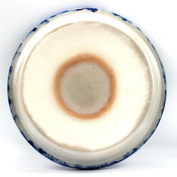 David Eldreth Signed Snowflakes Salt Glazed Pottery Plate 1990 Country Primitive - Picture 5 of 6